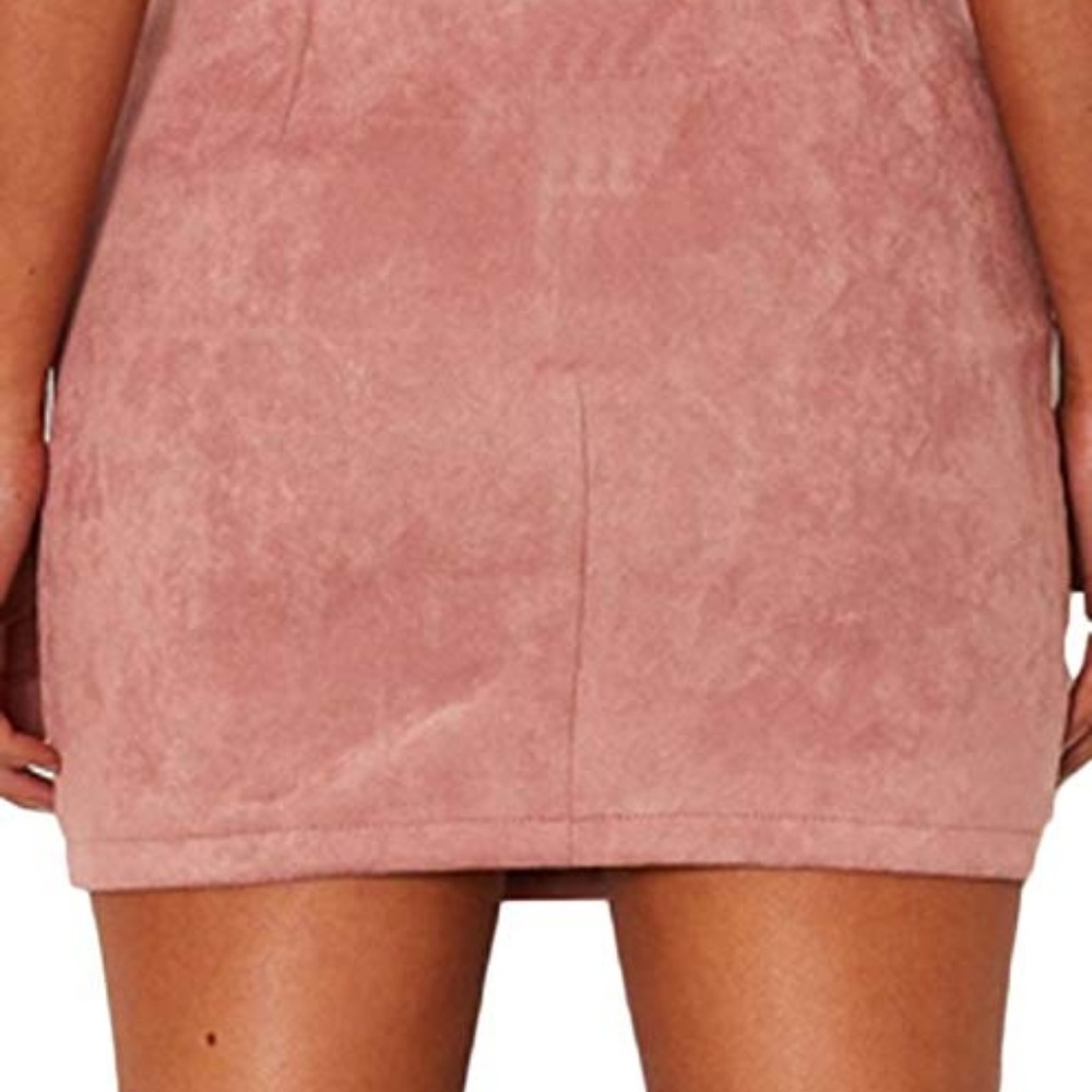 Pink suede skirt - Picture 4 of 4